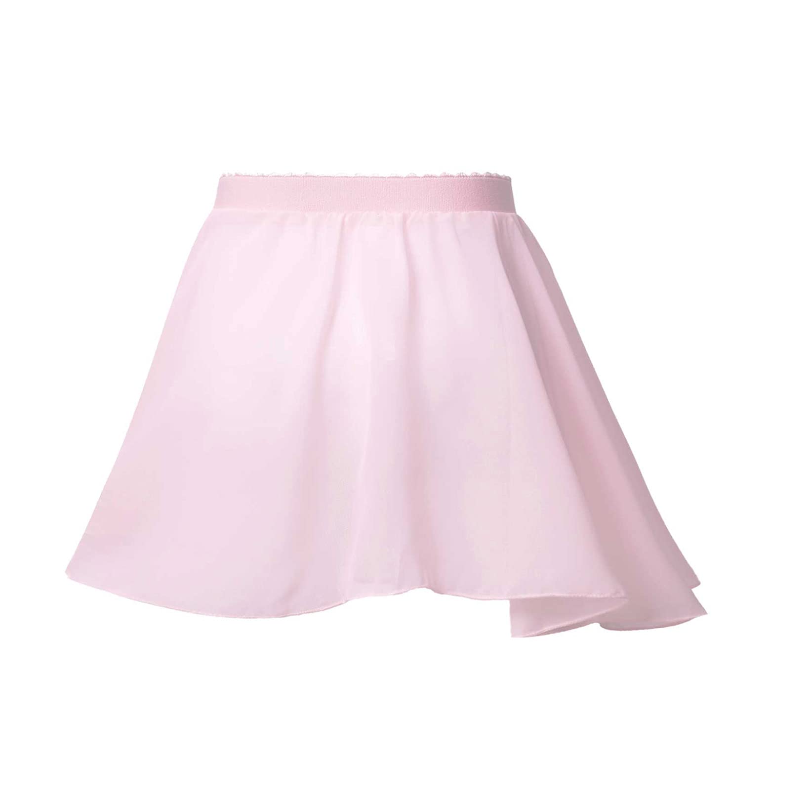 JanJean Kids Girls Ballet Dance Chiffon Wrap Skirt Elastic Waist Ballerina Flared Casual Mini Skater Skirt Dancewear Pink 11-12 Years