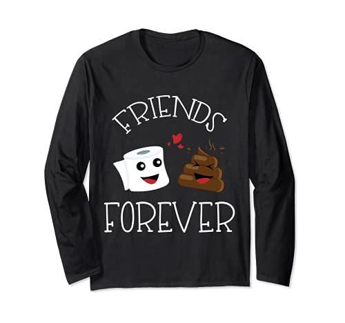 Potty Humor Poo Fun Fun Poop Gift Amici di cacca per sempre Maglia a Manica