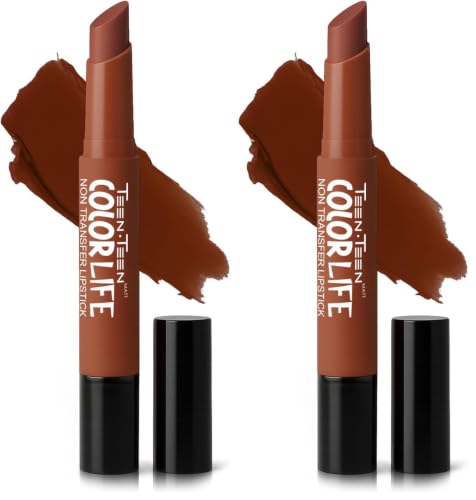 Image of TEEN.TEEN Color Life Nontransfer Crayon Lipstick | Matte Finish with Built-in Primer | Waterproof & Long Lasting Lip Color | Smudge-Proof, Fade-Resistant Formula | Brown Sugar, 2gm (Pack of 2)