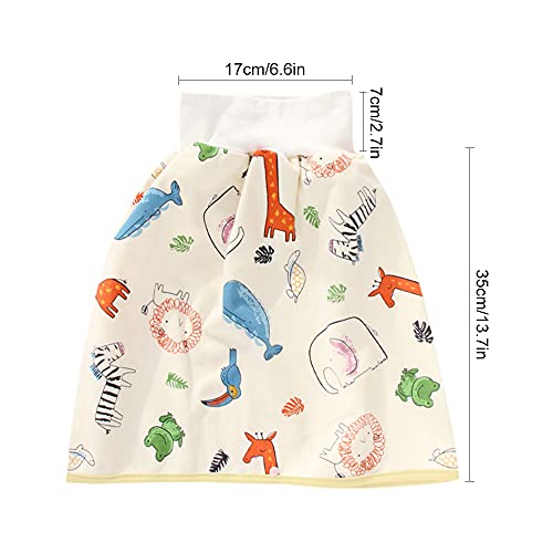 Mopoin luiershort voor kinderen, voor baby's van 0-3 jaar, katoenen rok met hoge taille, herbruikbaar, voor baby's van 0… - Afbeelding 3
