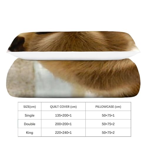 Housse de couette microfibre animaux avec taies d'oreiller pour lit single - 4