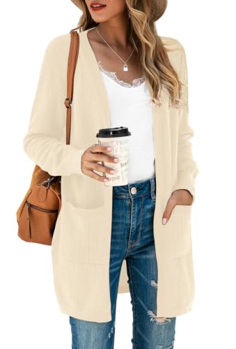Image of TASAMO Cardigan Sweaters for Women Long Sleeve Open Front Casual Knit Fall Coat Oversized Soft Outwear with Pockets