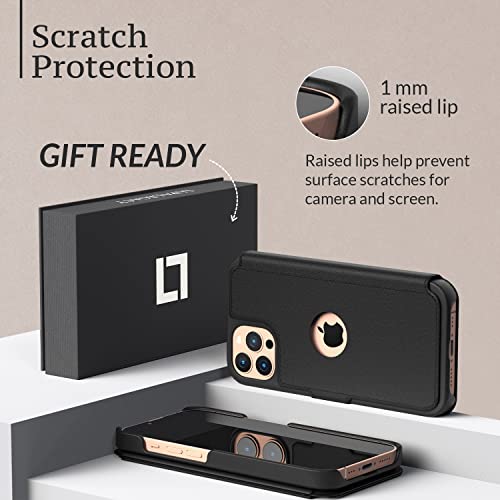Lupa Legacy Iphone 12 Wallet Case For Women & Men - 12 Pro Case With Card Holder [Slim And Durable] Faux Leather - Flip Cell Phone Case, Folio Credit Cover - Black #TOP3