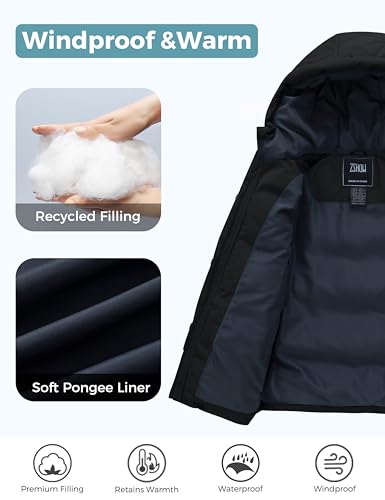 ZSHOW Girls' Lightweight Puffer Jacket Warm Hooded Winter Coat Quilted Outerwear Jacket4