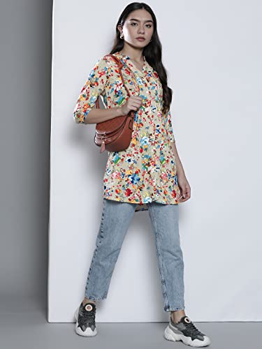 Image of One femme Women's Pleated Printed Tunic Shirt