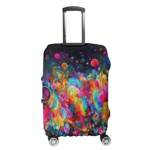 Suitcase Covers for Luggage Washable Luggage Cover Bright Beautiful Colorful Art Luggages Wheel Covers Elastic Travel Carry On Suitcase Cover Travel Luggages Protector Sleeve Fit 29-32 Inch M4