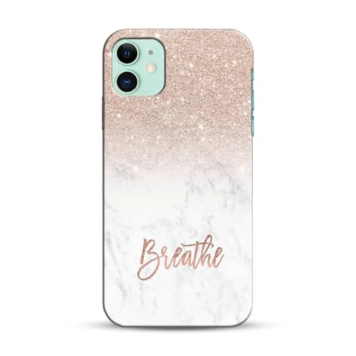 Image of COLORflow Back Cover Compatible with iPhone 11 | (Best for Girls) Quotes (Breathe) Marble | Designer Printed Hard CASE Bumper Back Cover Compatible with iPhone 11