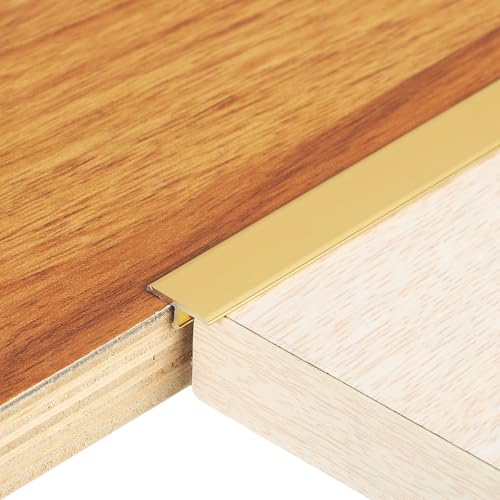Bande de transition de sol en aluminium 0,9x1,2 cm doré pour joint de carrelage et parquet