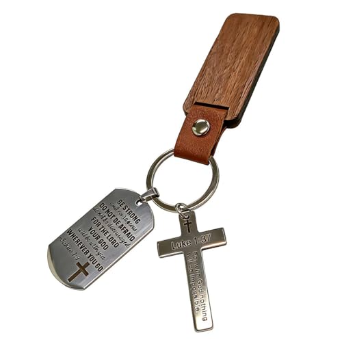 GLORYABC Christian Keychain with Bible Verse - Joshua 1:9 Luke