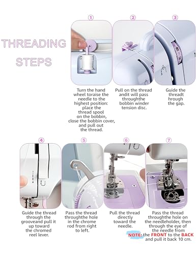 Image of Sewing Machine for Beginners - Portable Electric Hand Mini Sewing Machine with Extension Table 12 Built-In Stitches with 2 Speed Foot Pedal Small Handheld Maquina de Coser Blue