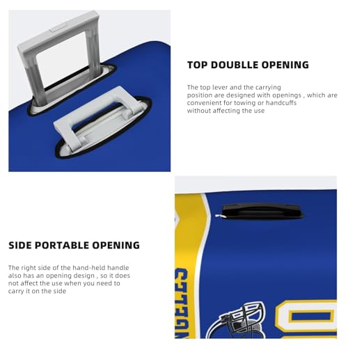 Image of Custom Los Angeles R Luggage Cover Personalized Football Style Suitcase Cover with Name Number Customized Washable Elastic Sports Travel Suitcase Protector for Business Vacation Gifts