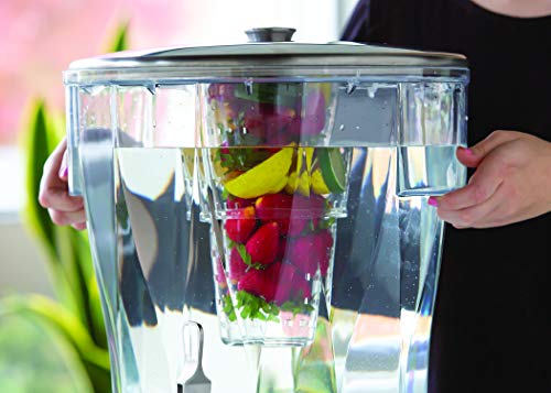 Service Ideas CBDRT5SS Beverage Dispenser, Round, 5 Gallon with Plastic Container and Optional Infuser Tube, Stainless Steel Base and Lid, NSF certified - Image 5