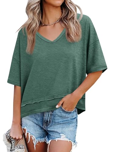 Cicy Bell Womens Summer V Neck T Shirts Casual Short Sleeve...