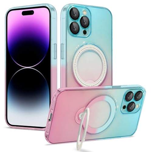 Support pliant coque magnétique 2en1 pour iPhone 15 Pro Max dégradé