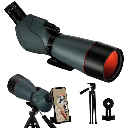 25-75x70 Spotting Scope - Spotter Scopes with Tripod Phone Adapter Waterproof HD Scope for Bird Watching Wildlife Scenery