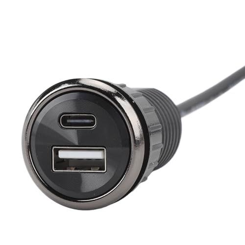 Desktop Power Grommet, Small Hidden Flush Mount Power Strip Socket with 2 USB Charging Ports for Office Conference Table miniatura 6