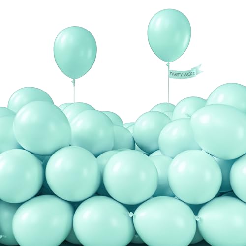 Image of PartyWoo Teal Balloons 50 pcs 5 Inch Small Mini Pastel Teal Turquoise Peppermint Mint Balloons for Graduation Gender Reveal Baby Shower Wedding Anniversary Birthday Party Decorations Mint-Q03