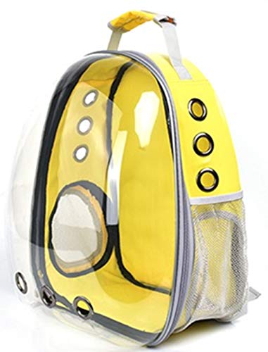 LYTDD Mochila transportadora de animais de estimação transparente de 180 graus turísticos para animais de estimação de viagem, mochila portátil com 9 orifícios para ventilação, alça ergonómica para o