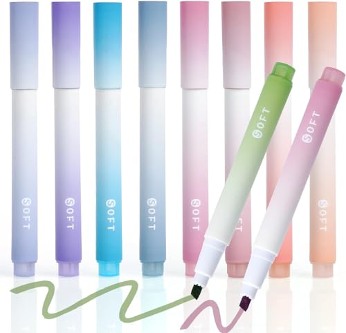 Image of SHUTTLE ART Pastel Highlighter Set | Cute Aesthetic Highlighter Pens No Bleed Marker Pens with Chisel Tip Water Based Ink Quick Dry for Study School Office Stationery