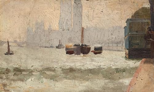 Toile Imprimée Brouillard Thames Embankment Tom Roberts Haute Définition 60x90