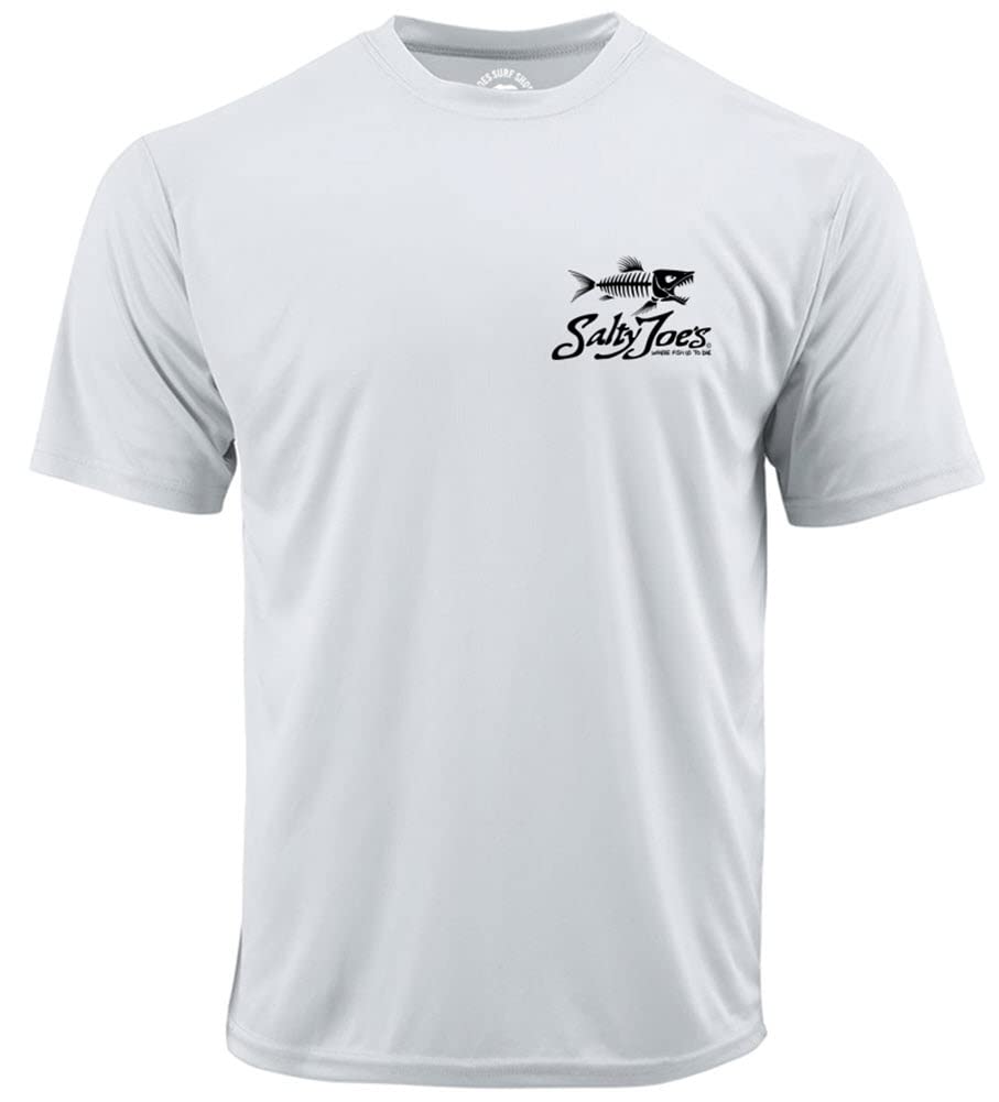 SALTY JOES Skeleton Fish Moisture Wicking Graphic Tee-XS-White