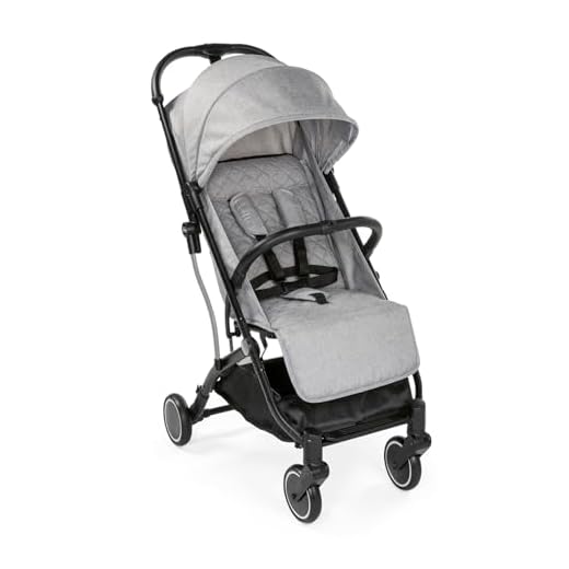 Chicco Trolley Me Silla de Paseo Ligera de 0 Meses hasta 15 kg, Buggy Reclinable y Plegable con Función Trolley, Cierre Compacto, Cubierta Lluvia y Capota Plegable - Color Gris (L.Grey)