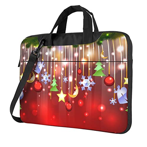 Sac à bandoulière pour ordinateur 15,6" Merry Christmas rouge