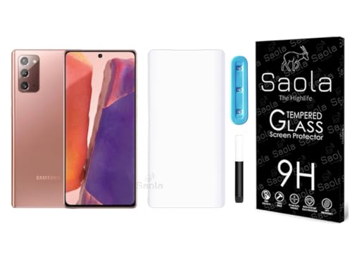 Image of Saola Curved UV Tempered Glass For Samsung Galaxy Note 20. Comes With UV Light & Glue For Finest Pasting. Edge To Edge Protection With Case Friendly Fit. (Pack Of 1)