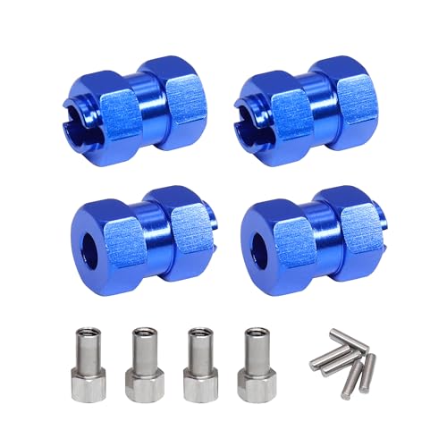 CODA RACING 4Pcs Extended 6mm Hex Wheel Hubs 10mm Thick for TRX4M Upgrades Parts 1/18 RC Crawler Car+6mm-Navy Blue