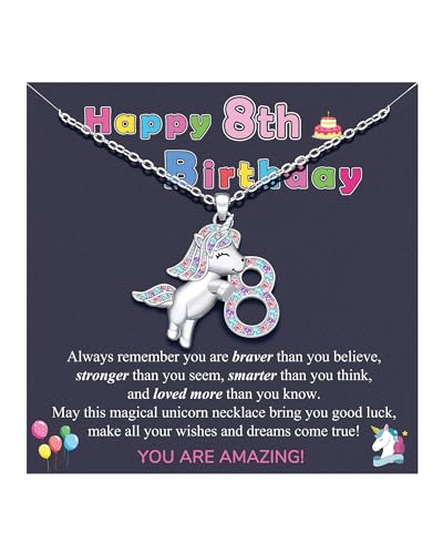 Birthday Gifts for 1-10 Year Old Girl Unicorn Necklace for Girls