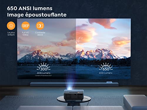 vidéoprojecteur 5g wifi bluetooh,yaber ace k1 650 ansi lumens 4k supporté full hd 1080p projecteur,auto focus&moteur otique etièrement sellé rétroprojecteur home cinéma pour phones,fire stick,ps5