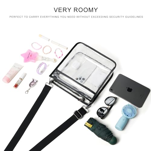 Image of Bluome Clear Bag for Stadium Events 12x12x6, Clear Purses Stadium Bag Crossbody Purses for Concerts Football Games Travel