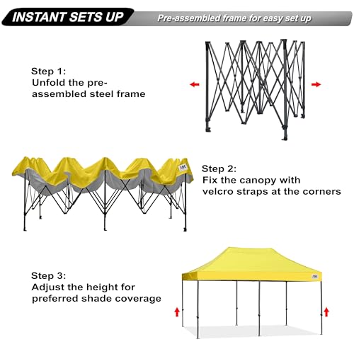 Image of ABCCANOPY Patio Pop Up Canopy Tent 10x20 Commercial-Series (Yellow)
