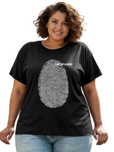 T-shirt grande taille 6XL coton ample coupe boyfriend pour femme noir