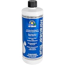 Lo-Chlor Miraclear Blue Pool & Spa Clarifier for Pools & Spas - Super Concentrated Unique Polyelectrolyte Formula Keeps Water Clear, Water Clarifier Works with Pools & Spas 32 Oz
