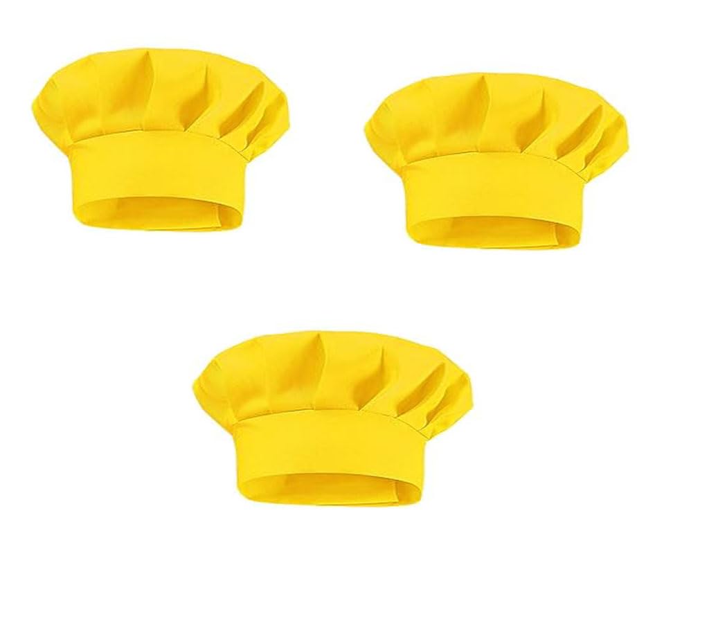 FancyclubKids Chef Hat for Kids Chef Toques Cooking Baker Chef hat for Kids (16-18 Year, Yellow hat)