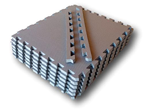 Kit 6 Placas Tatames Tapetes EVA 50x50x1cm 10mm Cinza Escuro