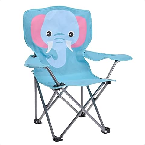 idooka Folding Kids Chair with Carry Bag for Camping, Outdoor Use, Deck, Beach or Garden, Cute Animals Design (Crocodile, Elephant, Panda, Tiger) - Strong Small Portable Childrens Camping Chair Cover