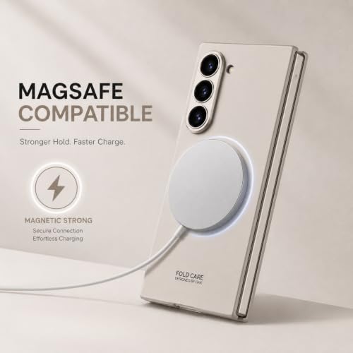 Image of TechTrendz Magnetic Cover [Compatible with MagSafe] for Samsung Galaxy Z Fold 8 Ultra Case Slim Hard PC + Tempered Glass Protective Phone Case for Galaxy Z fold 8 Ultra Back Cover - Titanium Grey