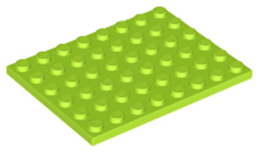 LEGO Plate 6 x 8 Part 3036 (Lime, 2, Bricks), Multicoloured, Standard