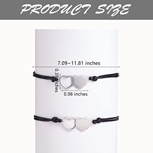 Image of Ornaland 2 /3 /4 /5 Pcs Friendship Bracelet Best Friend Bracelets Bff Matching Heart Bracelet Braided Bracelet Best Friend Friendship Gifts for Women Friends Girls Teen