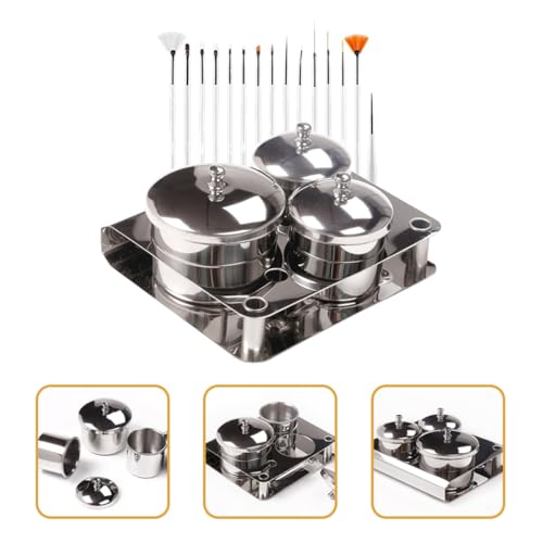 Set 18 pinceles acero inox para arte de uñas miniatura 7