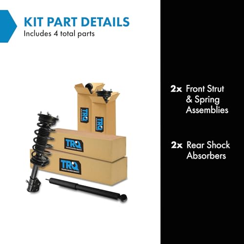Image of TRQ Front and Rear Complete Strut Assembly & Shock Absorber Kit Complete Strut & Coil Spring Assembly Compatible with 2007-2010 Ford Edge Lincoln MKX