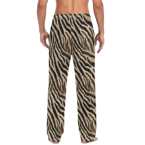Zebra Print Men’s Pajama Bottoms Soft Lightweight Lounge Pants with Elastic Drawstring Waist2