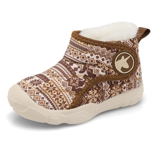Image of LeIsfIt Toddler Boots Girls Boys Wide Winter Boots Cozy Fleece Winter Shoes Indoor Outdoor Warm Shoes