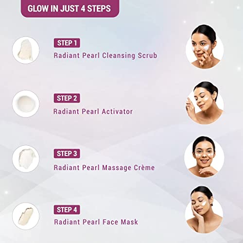 Lotus Herbals Radiant Pearl Cellular Lightening Facial Kit, 4 Easy Steps, 37g (Single Use) - Image 4
