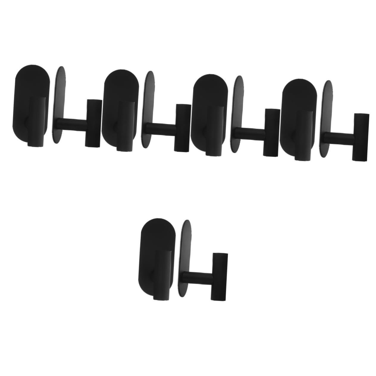 Mipcase 5 Series Gancho Adhesivo De Acero Inoxidable Baños Soporte De Pared Con Gancho Para Toallas Conformado Gancho Metálico Ganchos Para Colgar Una Servicio Pesado Negro 2 Piezas X 5