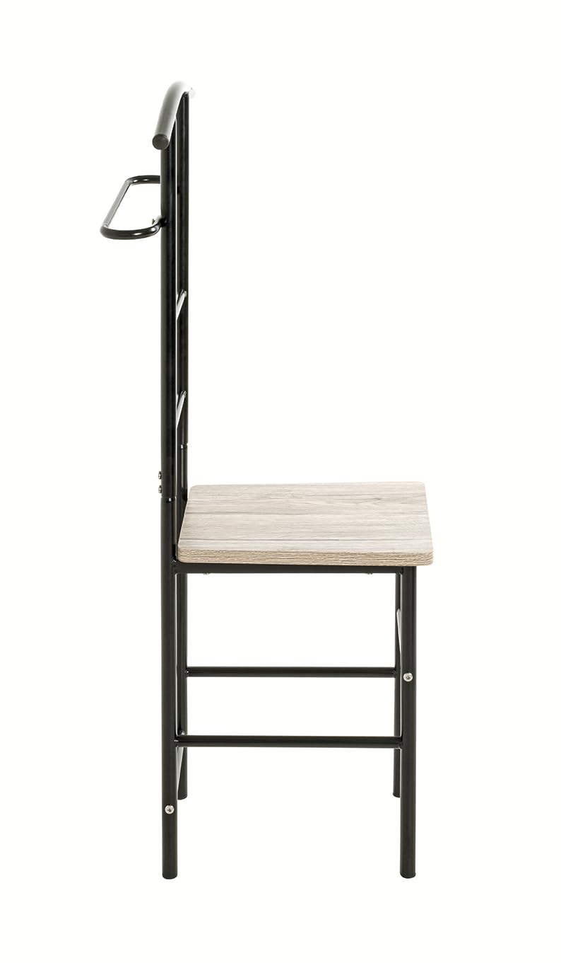 Servomuto HAKU Moderno - In Metallo Nero E MDF Rovere San Remo, Altezza Seduta 46 Cm, Portata 90 Kg, Dimensioni 46x109x46 Cm
