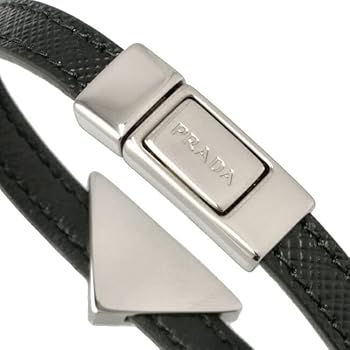 Amazon | [プラダ] ブレスレット メンズ SAF. レザーブレスレット NERO