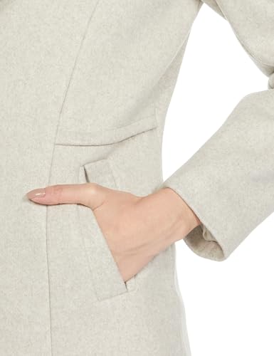 Image of Qube By Fort Collins Women's Semi-Long Tweed Coat with Knitted Finish - Elegant Winter Outerwear for Casual and Formal Looks